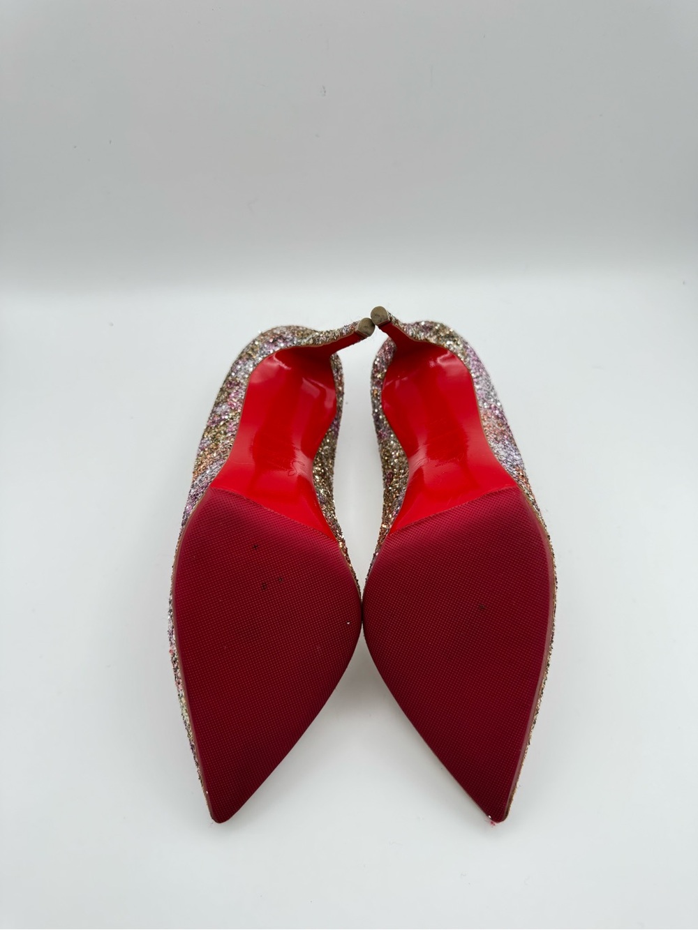 Christian Louboutin Pigalle Follies 100 Glitter Pumps Rosette Gold EU 36.5 - Picture 6 of 9